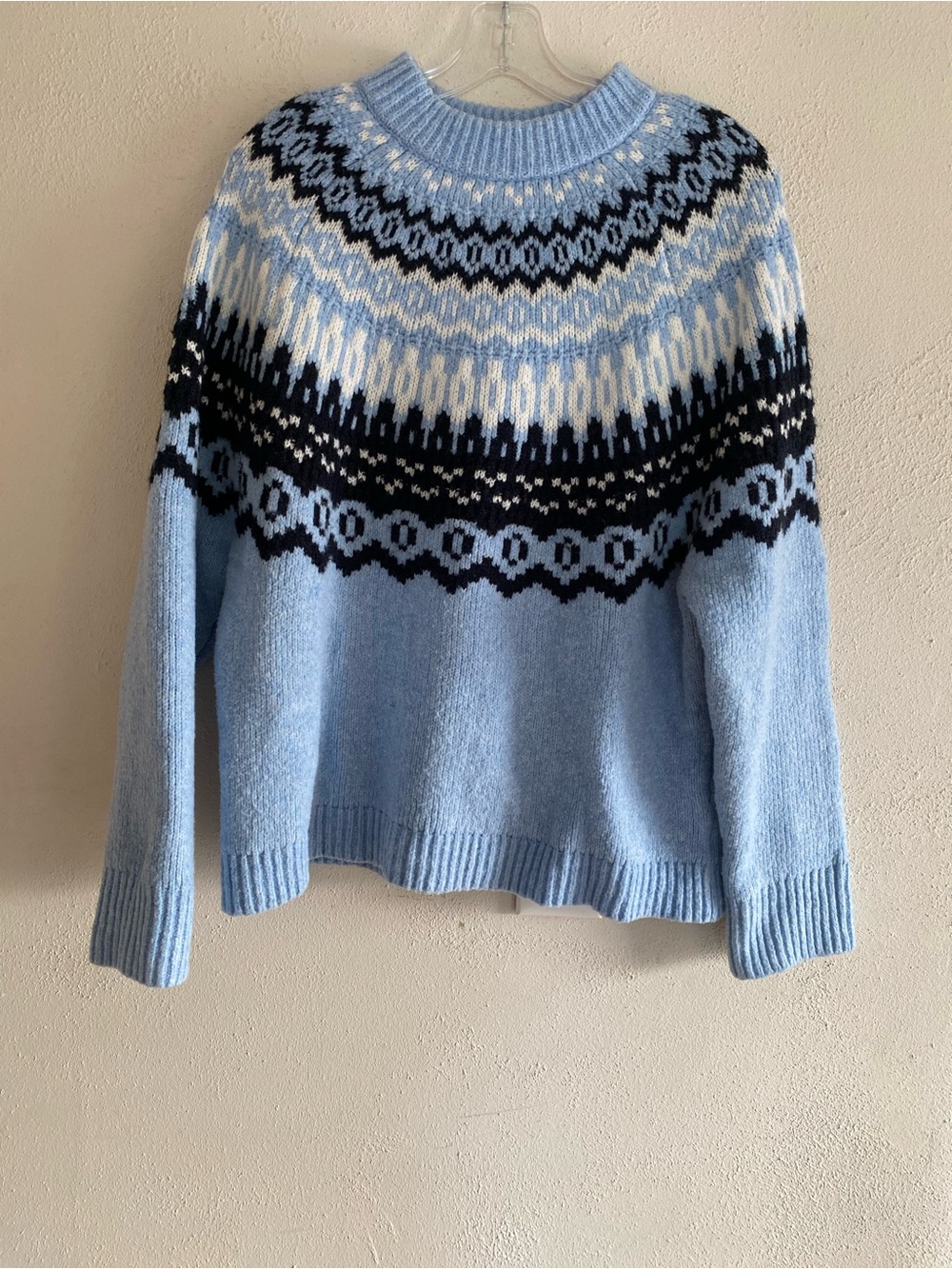 Universal Thread Light Blue Fair Isle Crewneck Sweater